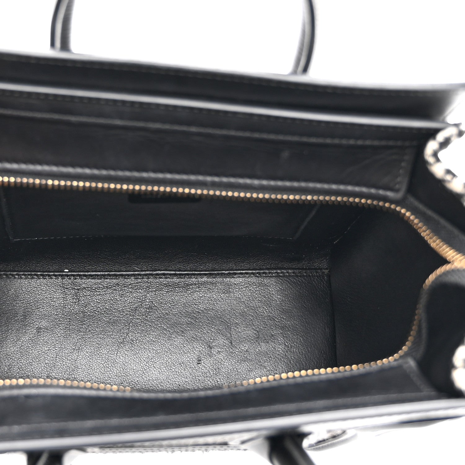 Celine Canvas Calfskin Nano Luggage White Black 5 of 11