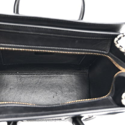 Celine Canvas Calfskin Nano Luggage White Black 5 of 11