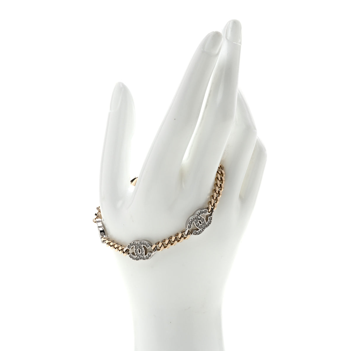 Crystal CC Chain Bracelet Gold Silver
