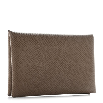 Hermes Epsom Calvi Card Case Etoupe 3 of 8