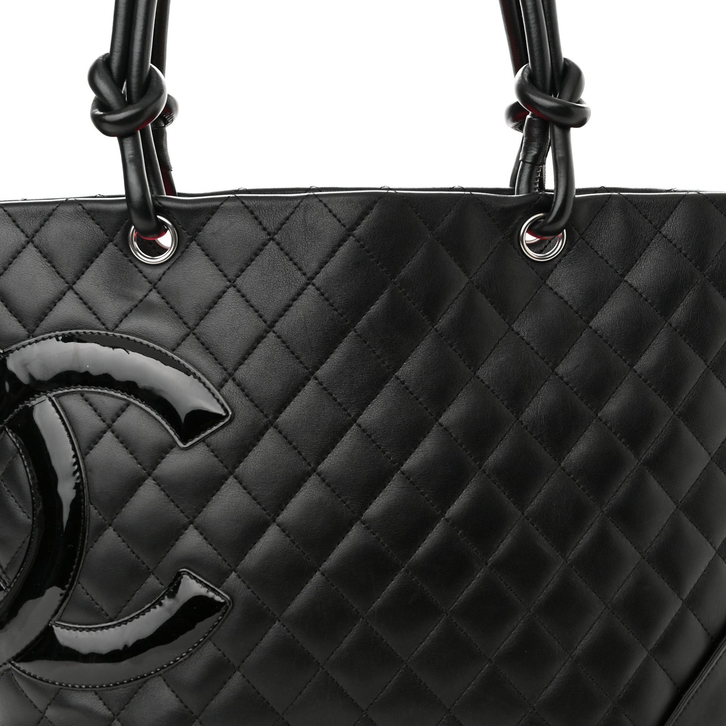 Calfskin Quilted Large Cambon Tote Black