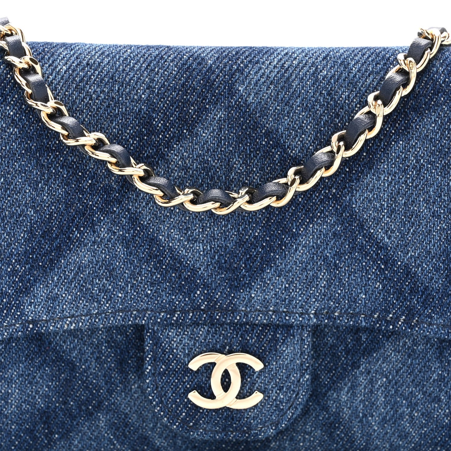 Denim Printed Belt Bag Dark Blue
