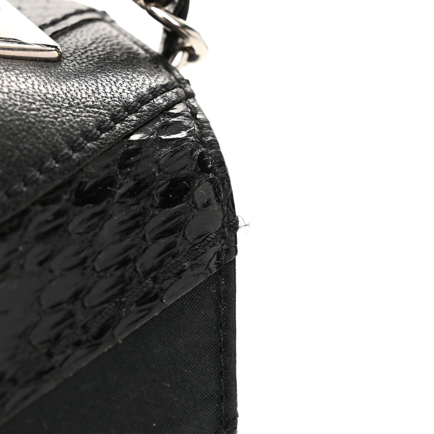 Chanel Calfskin Sheepskin Watersnake Chevron Quilted CC Small Trendy CC Dual Handle Flap Bag Black 27 of 28