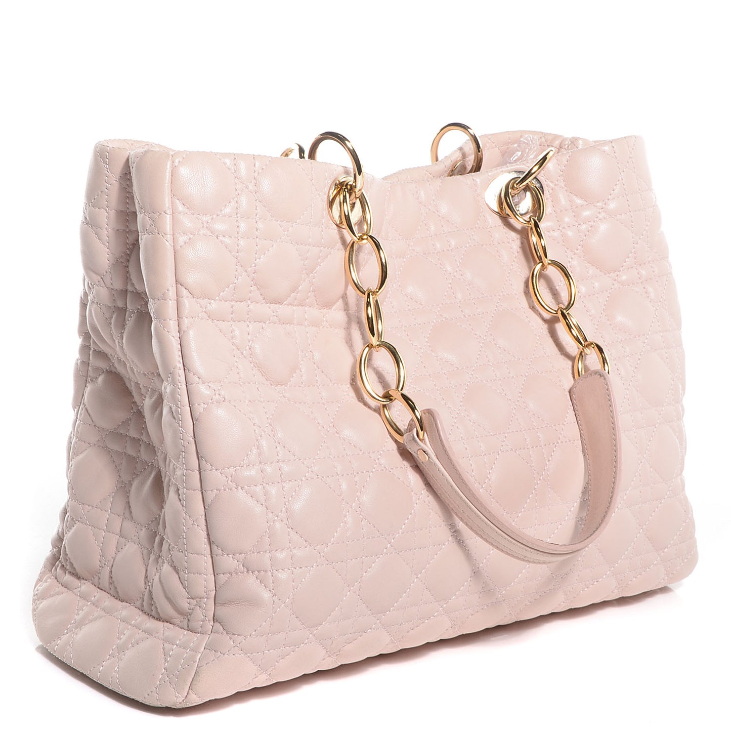 Lambskin Cannage Large Dior Soft Shopping Tote Light Pink