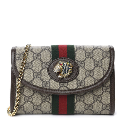 Gucci GG Supreme Monogram Web Mini Rajah Slim Flap Shoulder Bag Beige New Acero 1 of 11