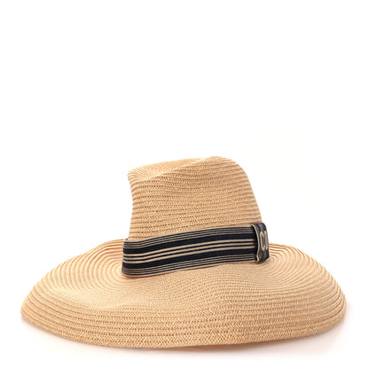 Christian Dior Straw Brim Hat 57 Natural 1 of 8
