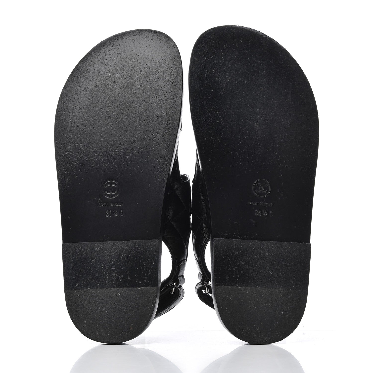 Chanel Lambskin Velcro Dad Sandals 36.5 Black 5 of 15