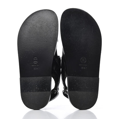 Chanel Lambskin Velcro Dad Sandals 36.5 Black 5 of 15