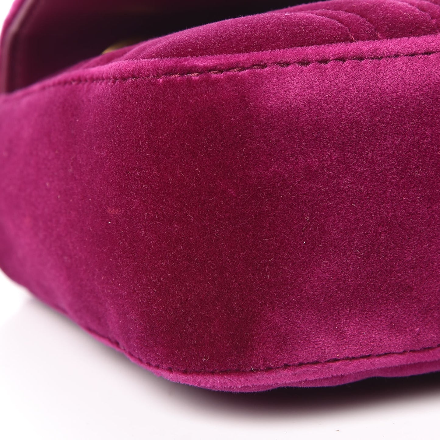 Velvet Matelasse Mini GG Marmont Shoulder Bag Fuchsia Violet Cyclamen