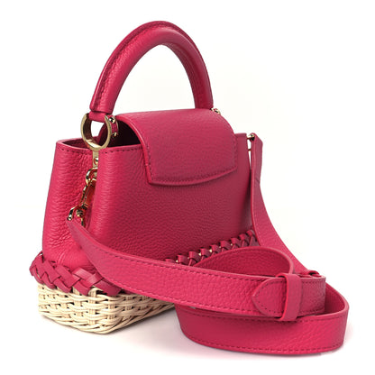 Louis Vuitton Rattan Taurillon Capucines Mini Magenta 3 of 10