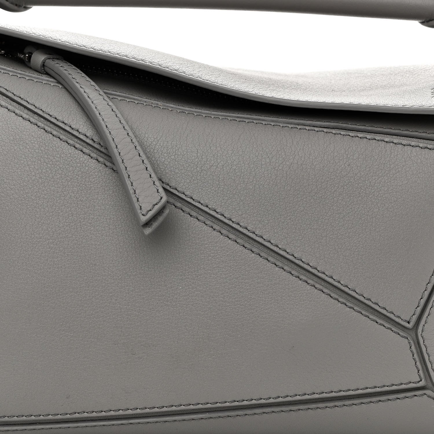 Loewe Soft Grained Calfskin Small Puzzle Bag Pearl Grey 8 of 10