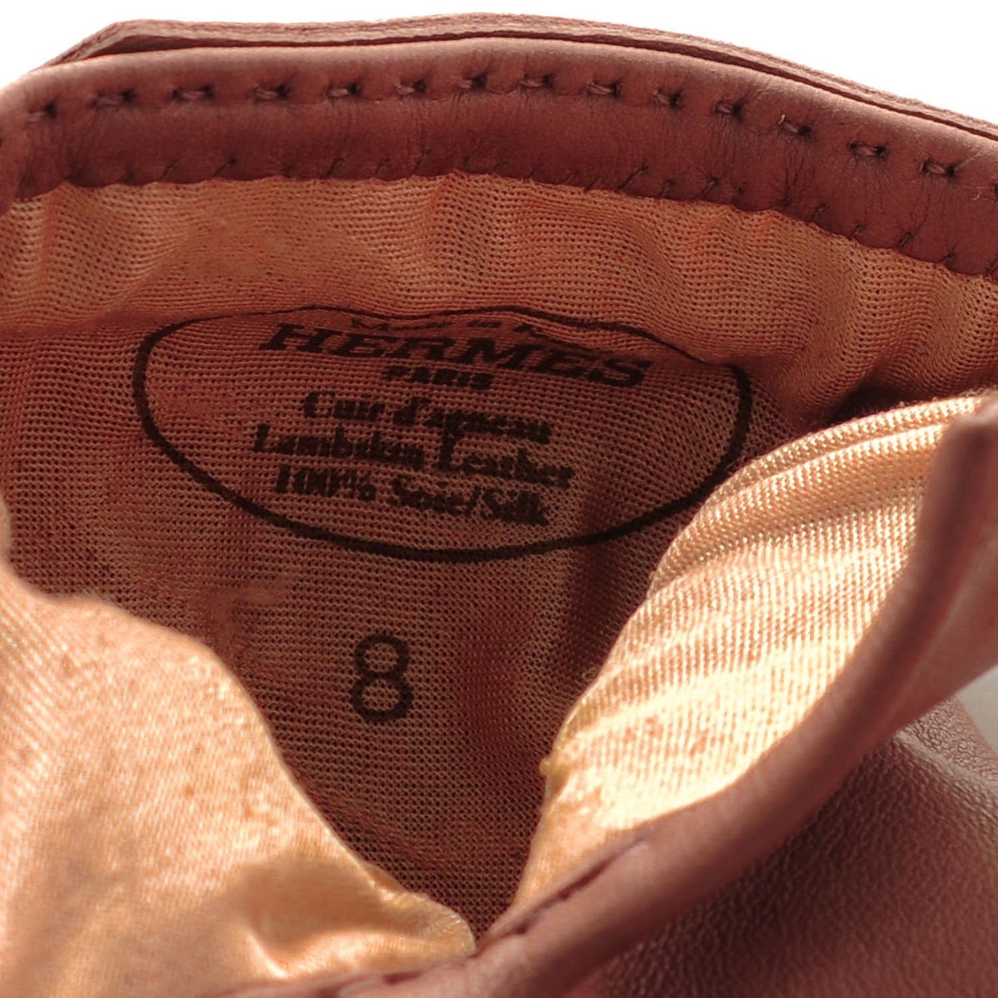 Lambskin Soya Kelly Lock Gloves 8 Etoupe