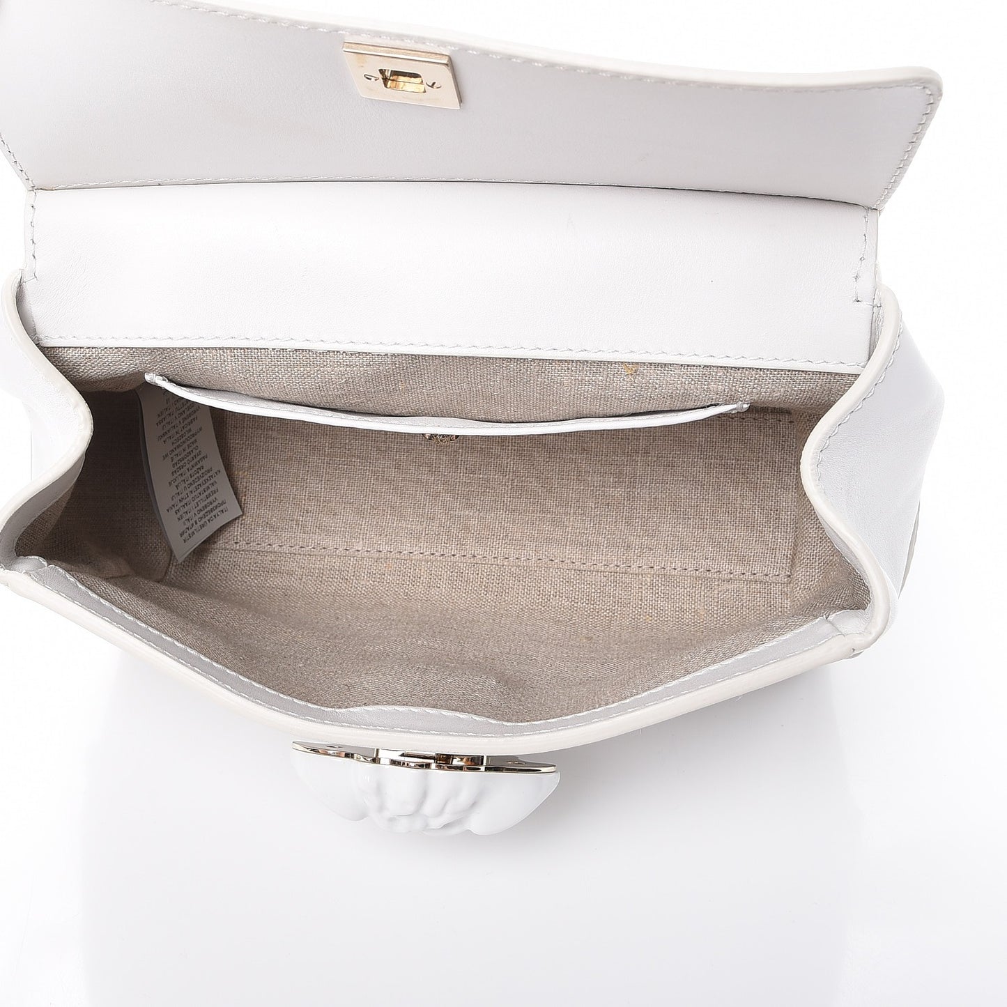 Calfskin Palazzo Empire Crossbody Bag White