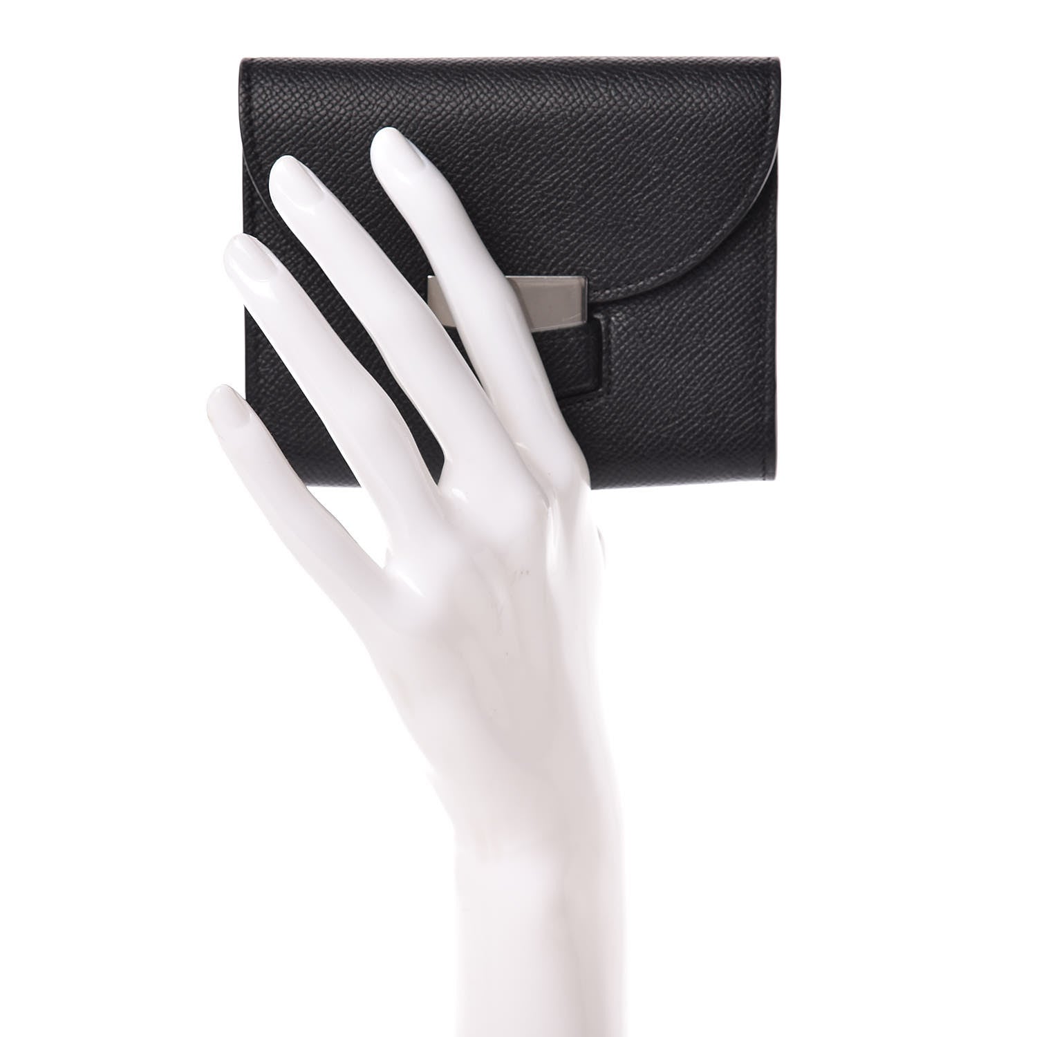 Celine Grained Calfskin Small Trotteur Multifunction Wallet Black 2 of 8