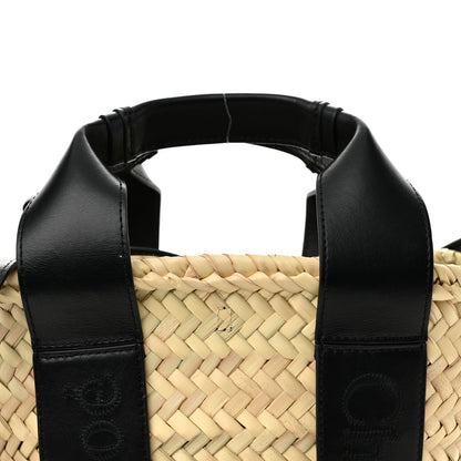 Chloe Raffia Smooth Calfskin Small Sense Basket Black 8 of 11