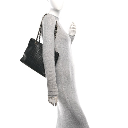 Chanel Calfskin Stitched Chocolate Bar Shopping Tote Black 2 of 11