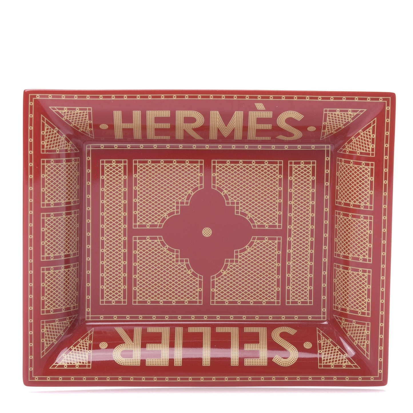 Porcelain Sellier Change Tray Rouge Or