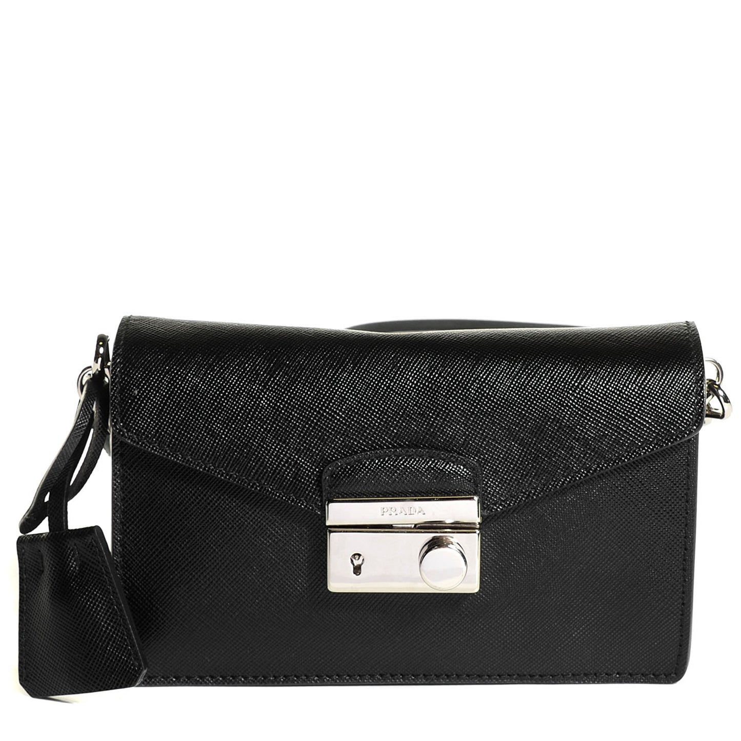 Saffiano Lux Mini Sound Crossbody Bag Nero Black
