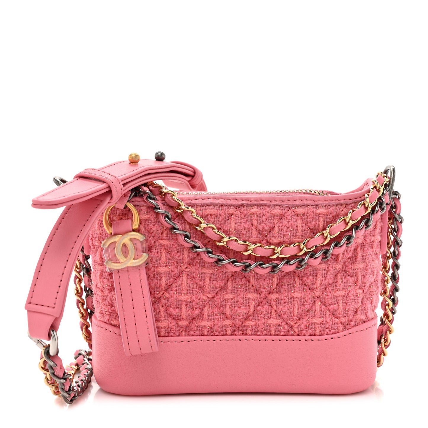 Lambskin Calfskin Tweed Success Story Set of 4 Minis Bags Pink Red
