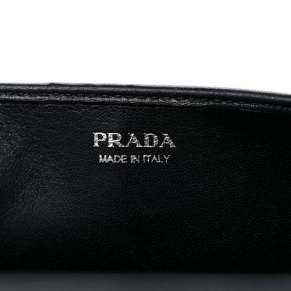 Prada Soft Calfskin Impunture Diagramme Chain Wallet Black 6 of 10
