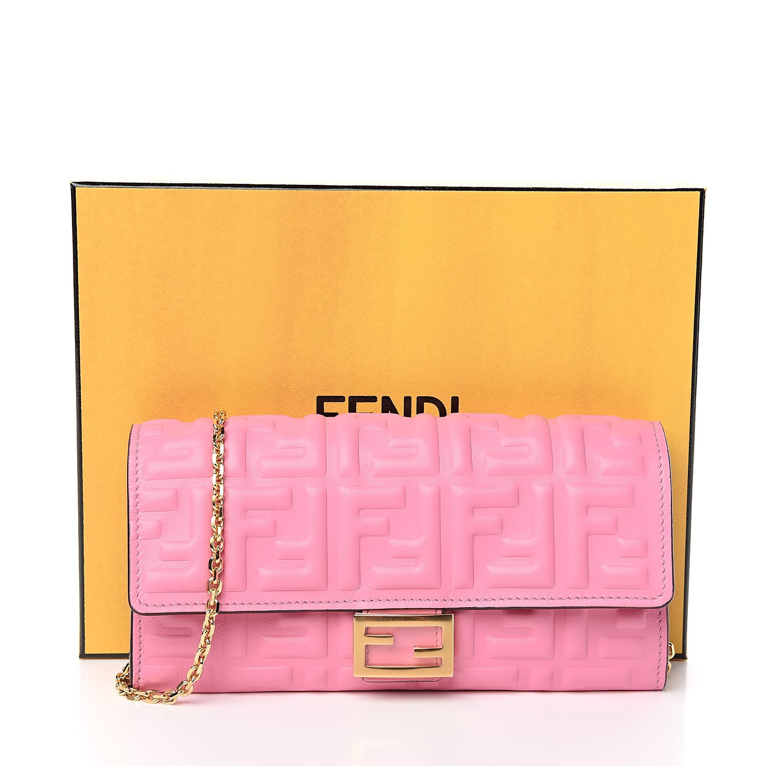 Fendi Nappa Matisse FF Embossed Continental Wallet On Chain Lollypop 11 of 11