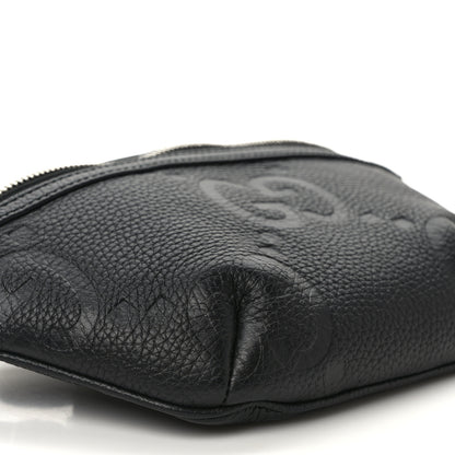 Gucci Piuma Calfskin Jumbo GG Embossed Small Belt Bag Black 7 of 8