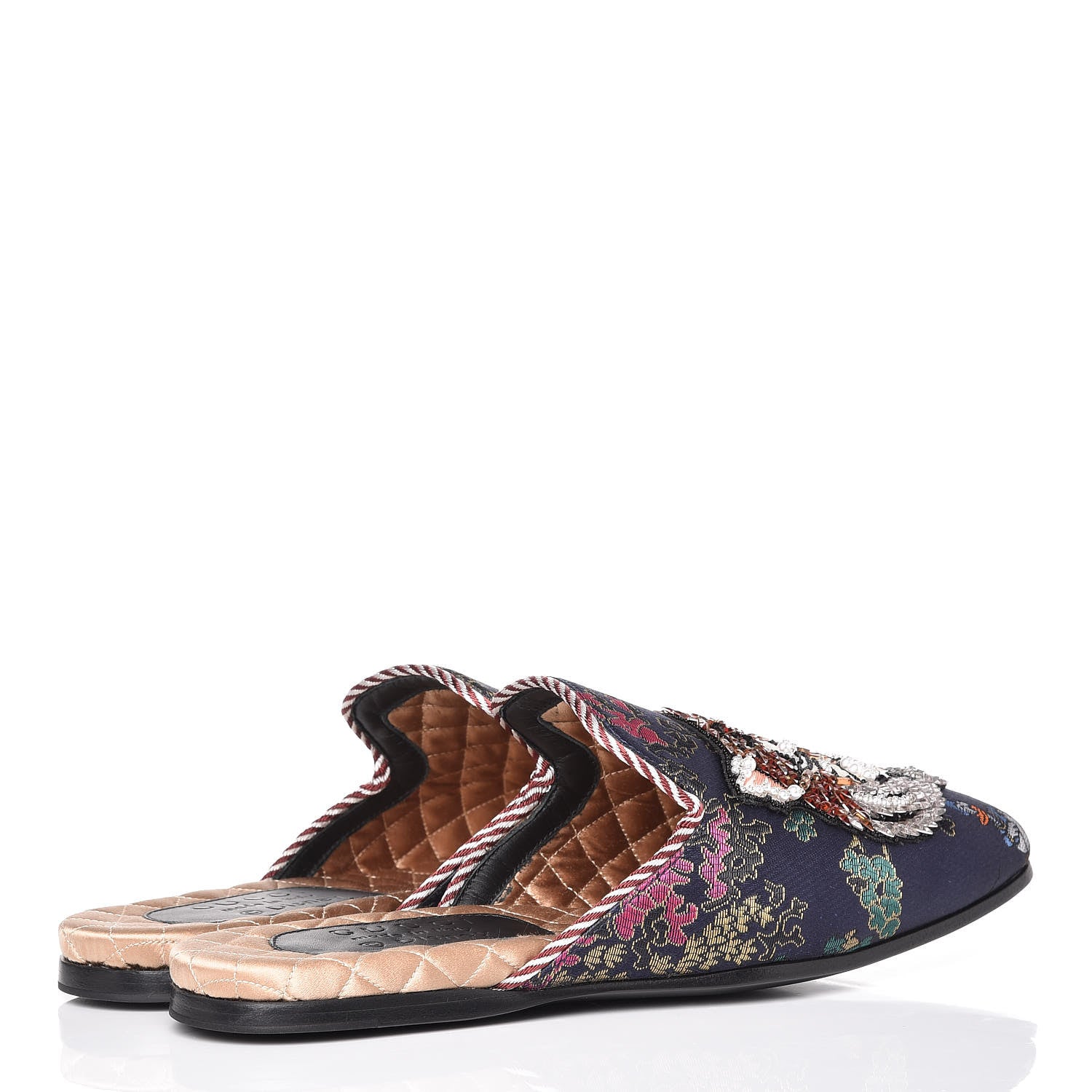 Gucci X DISNEY Jacquard Japanese Donald Duck Embellished Mens Slippers 5 Tide Multicolor Bordeaux 4 of 7