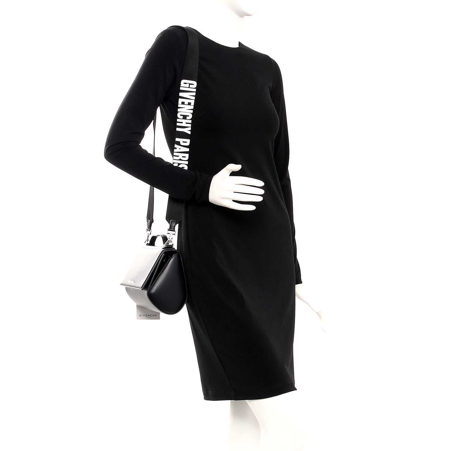 Givenchy Calfskin Mini Pandora Box Logo Strap Crossbody Bag Black 2 of 7