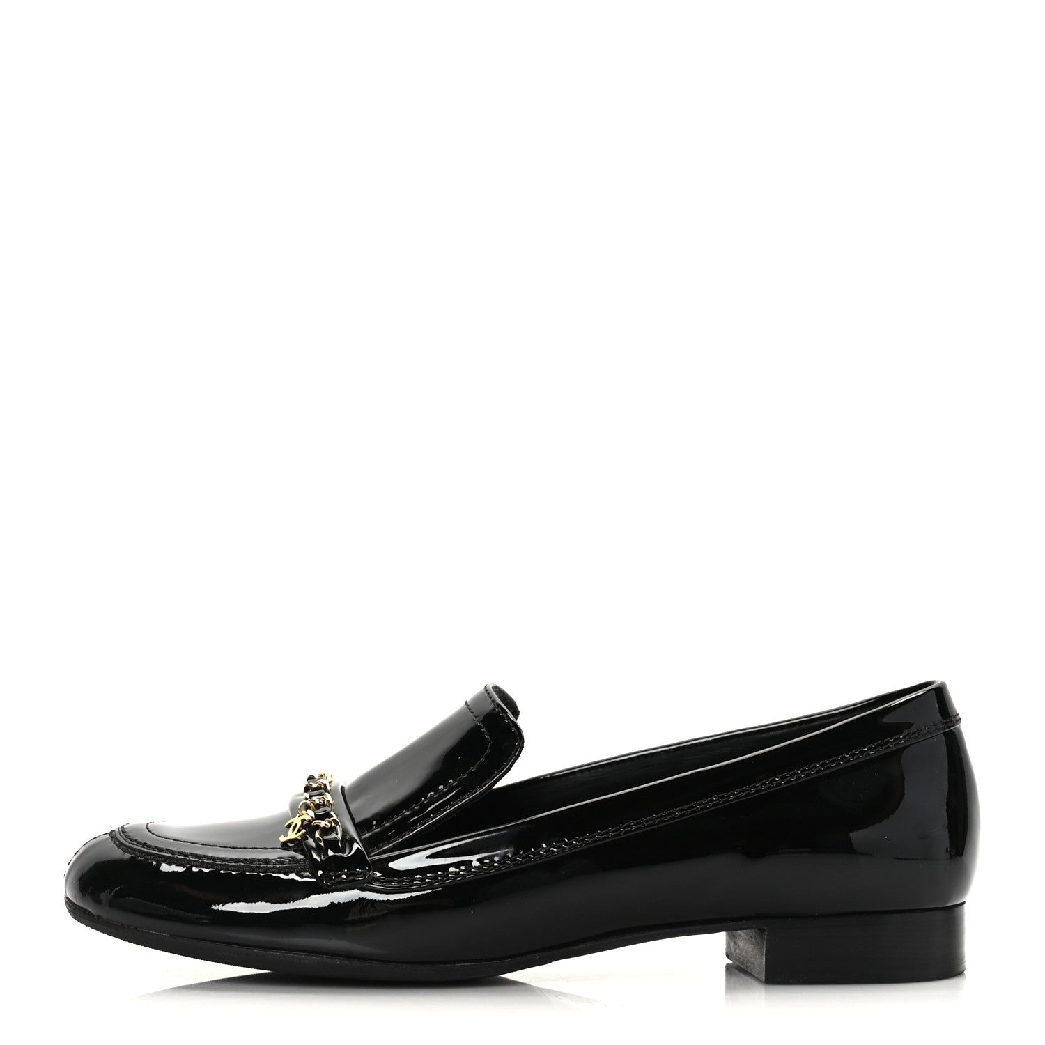 Chanel Patent Chain Loafers 39 Black 1 of 8