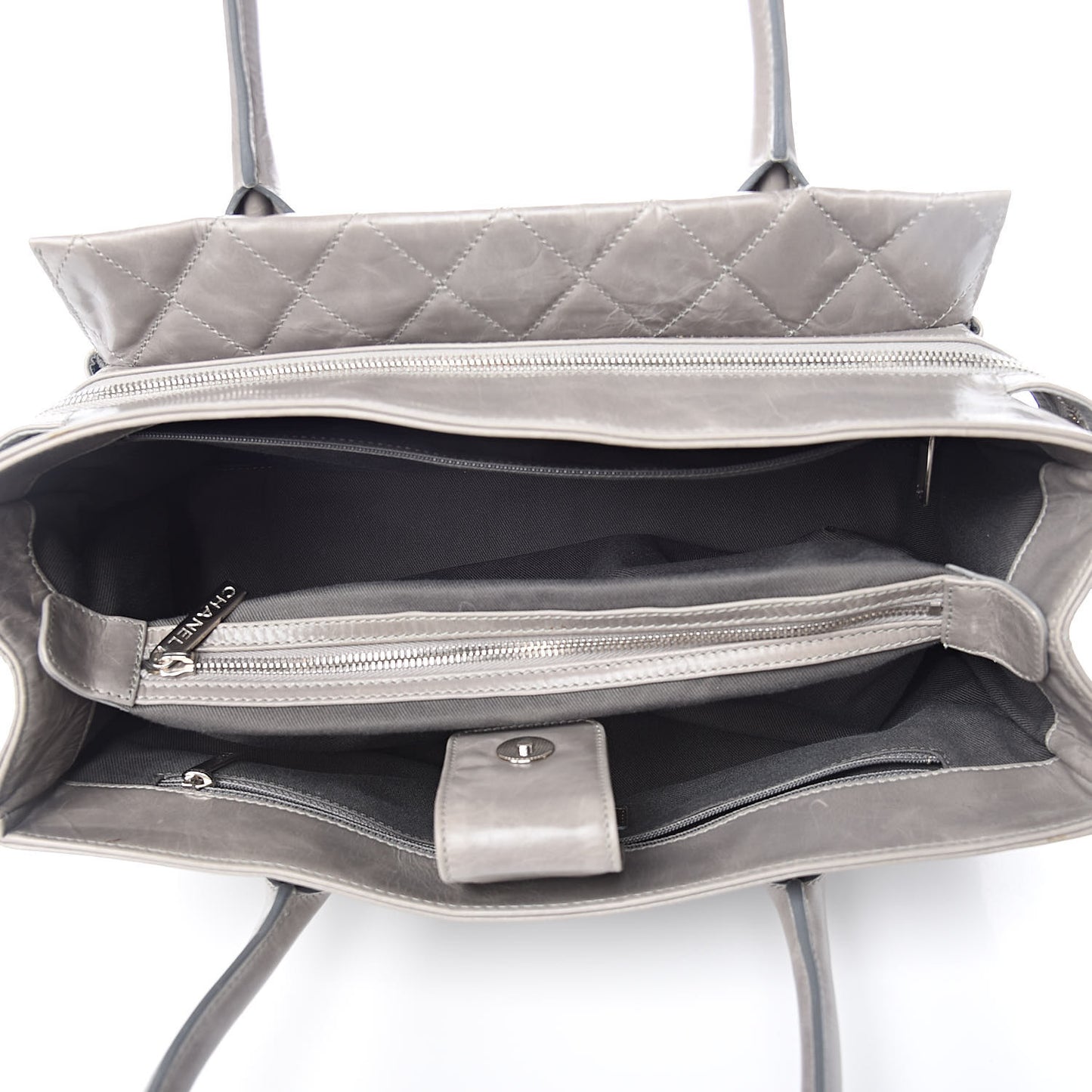 Glazed Calfskin Small New Portobello Grey