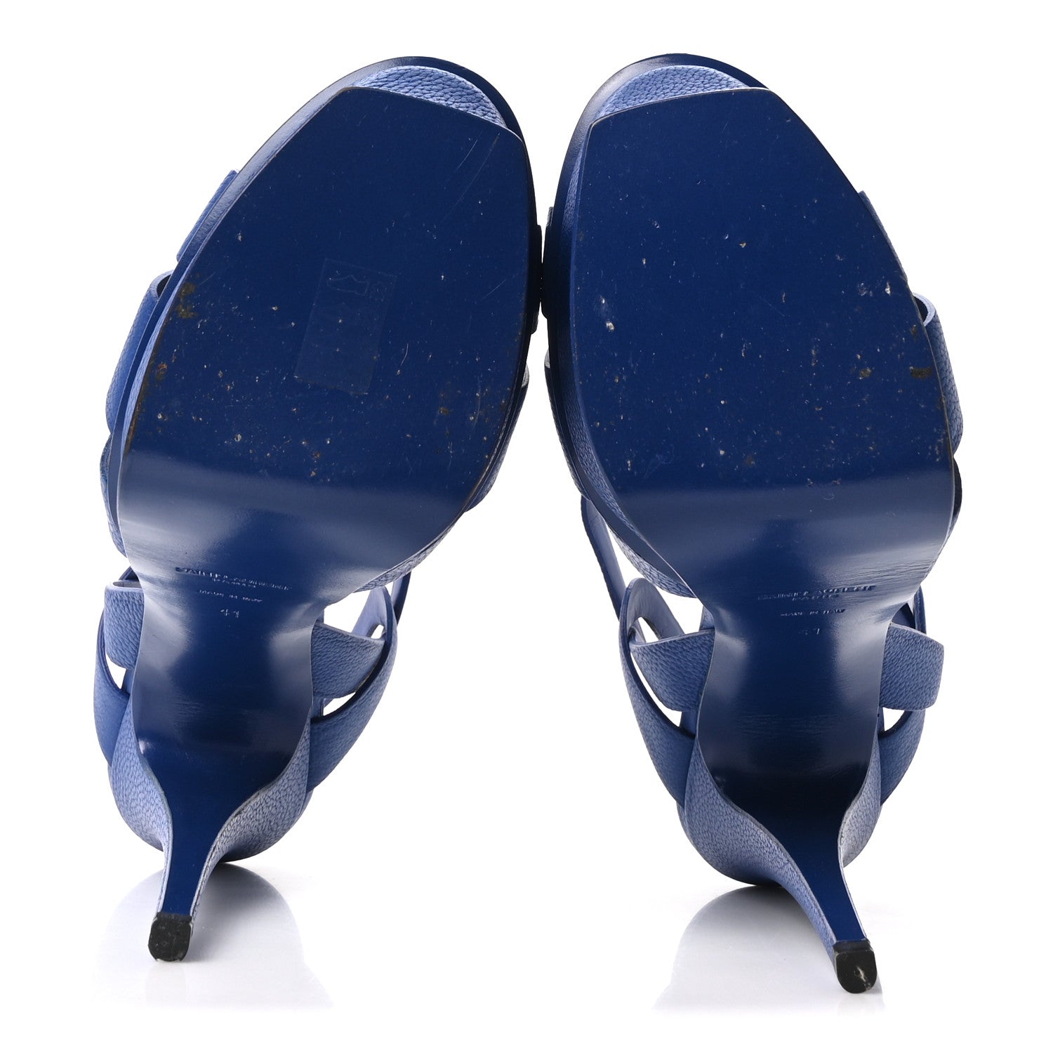 Saint Laurent Calfskin Tribute 105 Platform Sandals 41 Blue 41 Blue 6 of 10
