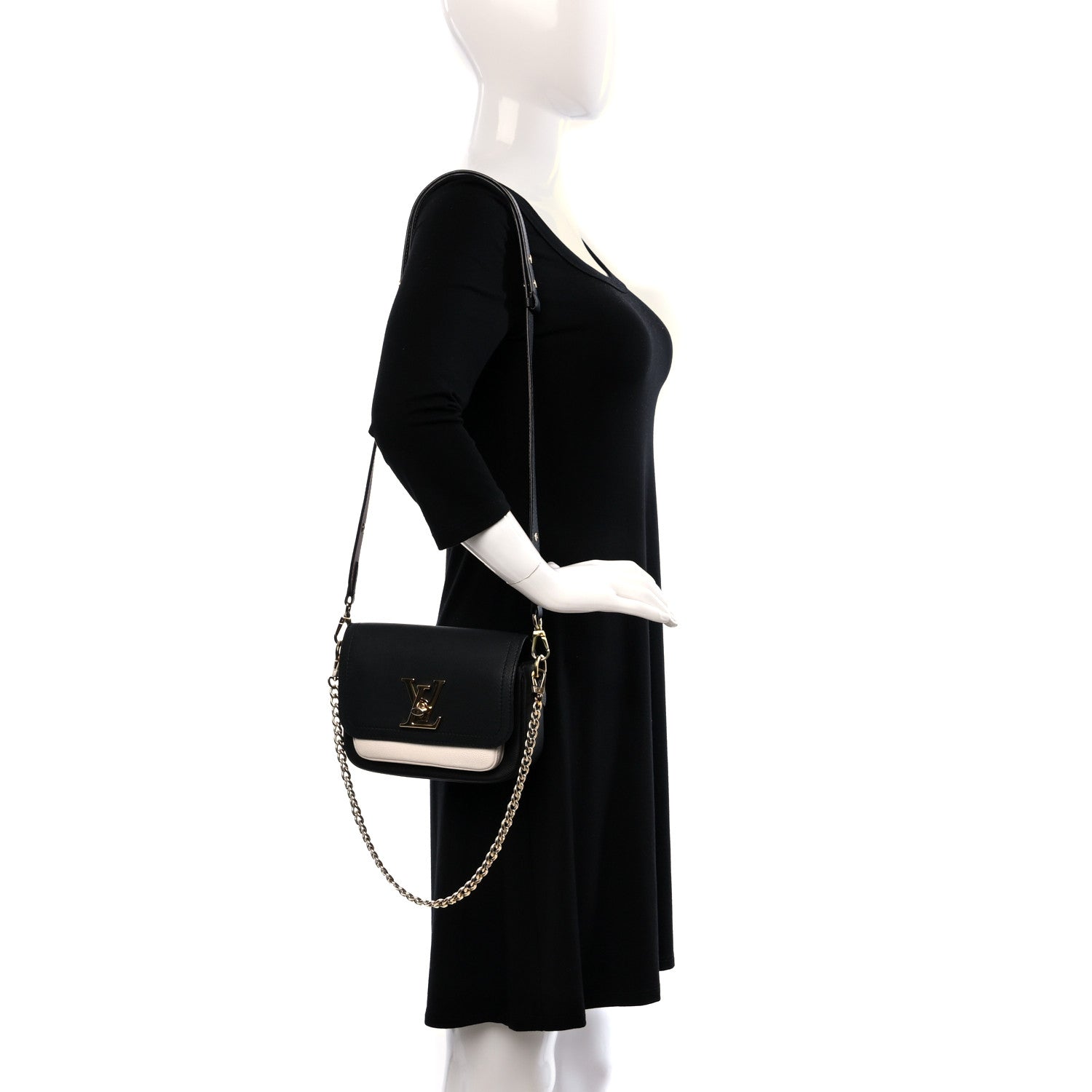 Louis Vuitton Grained Calfskin Lockme Tender Black 2 of 9