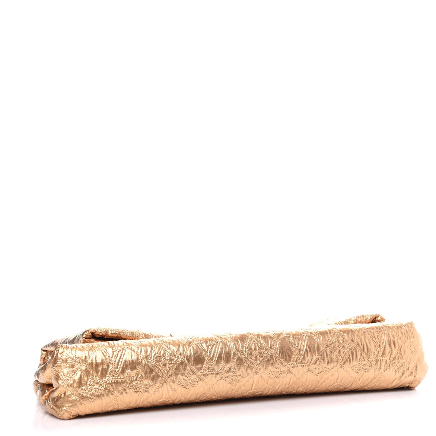 Jacquard Quilted Monogram Limelight Clutch MM Gold