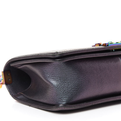 Chanel Iridescent Goatskin Quilted Medium Boy Flap Purple 10 of 12