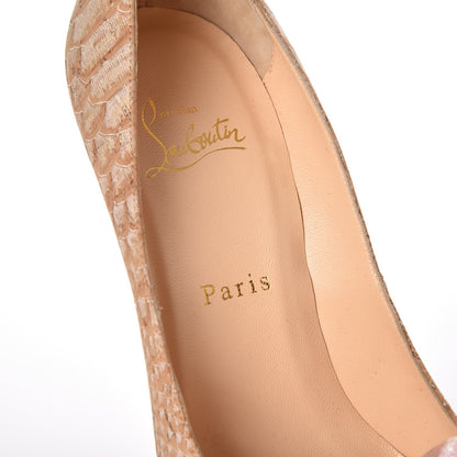 Christian Louboutin Liege Embossed Decollete 554 100 Pumps 39 Beige 5 of 8