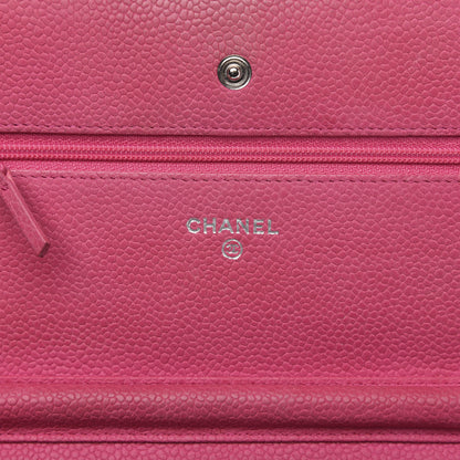 Chanel Iridescent Caviar Quilted Wallet on Chain WOC Pink 6 of 15