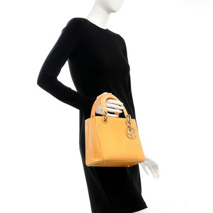 Christian Dior Patent Diorissimo Medium Lady Dior Orange 3 of 10