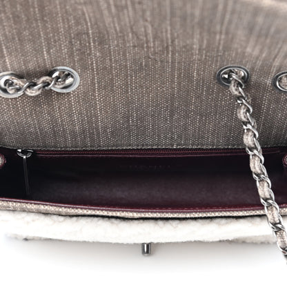Chanel Shearling Sheepskin Denim Small Paris Dallas Sheriff's Star Flap Brown White 4 of 4