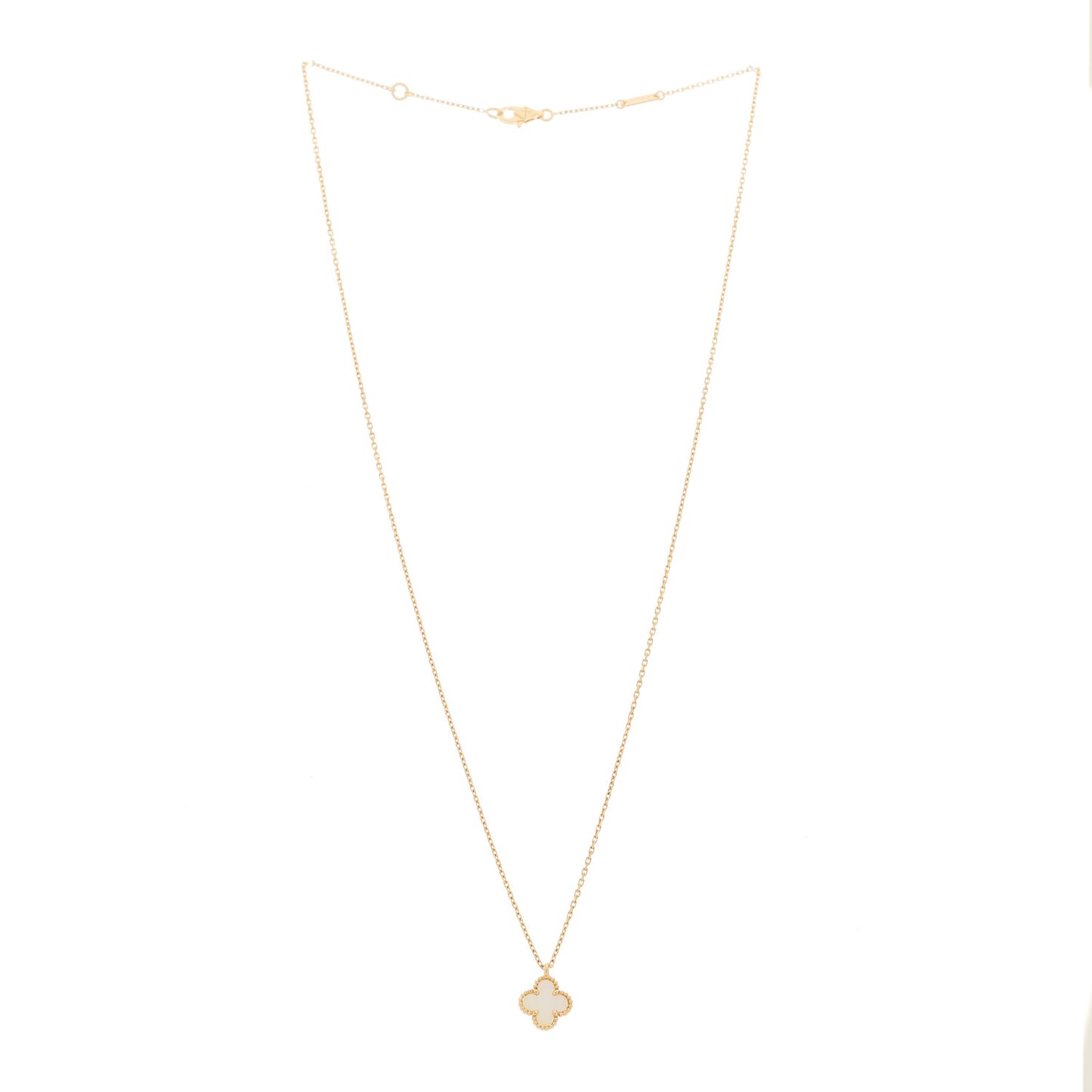 18K Yellow Gold Mother of Pearl Sweet Alhambra Pendant Necklace