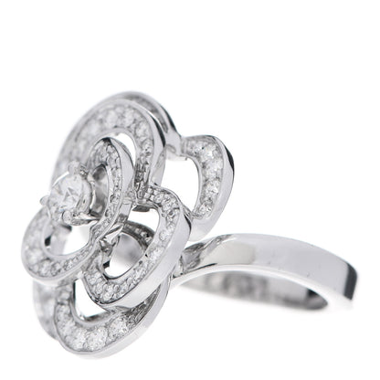 Chanel 18K White Gold Diamond Fil de Camelie Ring 49 5 3 of 7