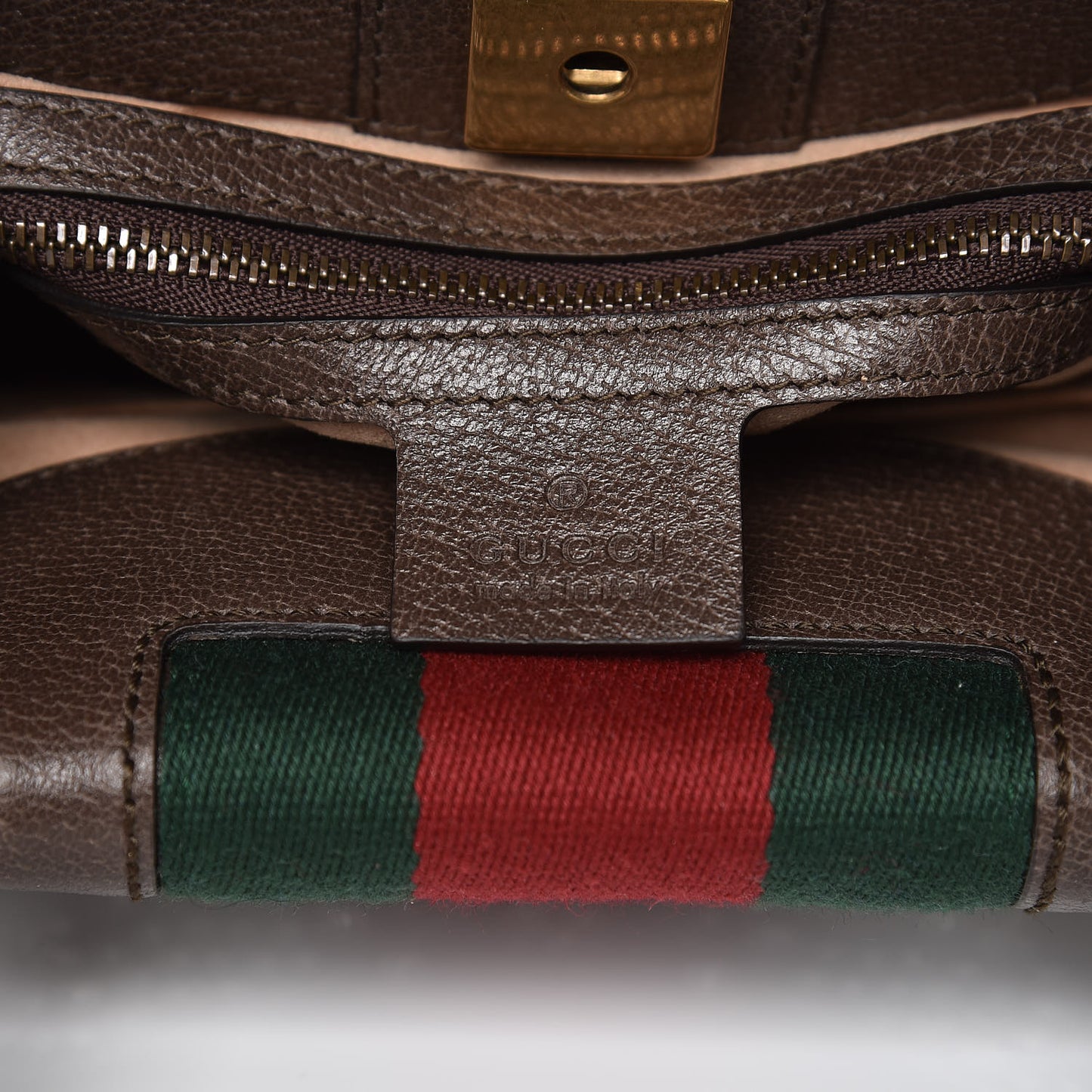 Textured Calfskin Web Crystal Butterfly Stripe Medium Totem Top Handle Bag New Acero