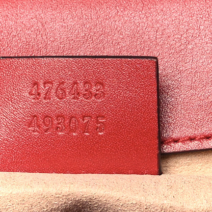 Gucci Calfskin Matelasse Super Mini GG Marmont Shoulder Bag Hibiscus Red 7 of 10