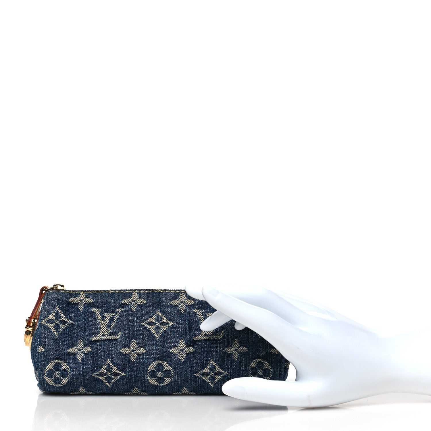 Louis Vuitton Monogram Denim Speedy GM Pochette Case 2 of 7