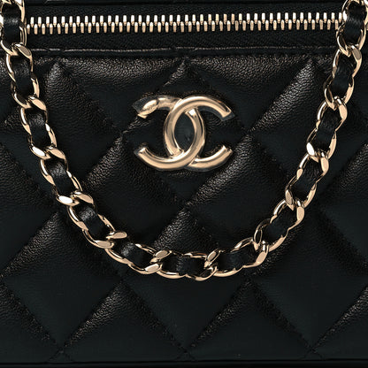 Chanel Lambskin Quilted Small Top Handle Vanity Case With Chain Black 8 of 10