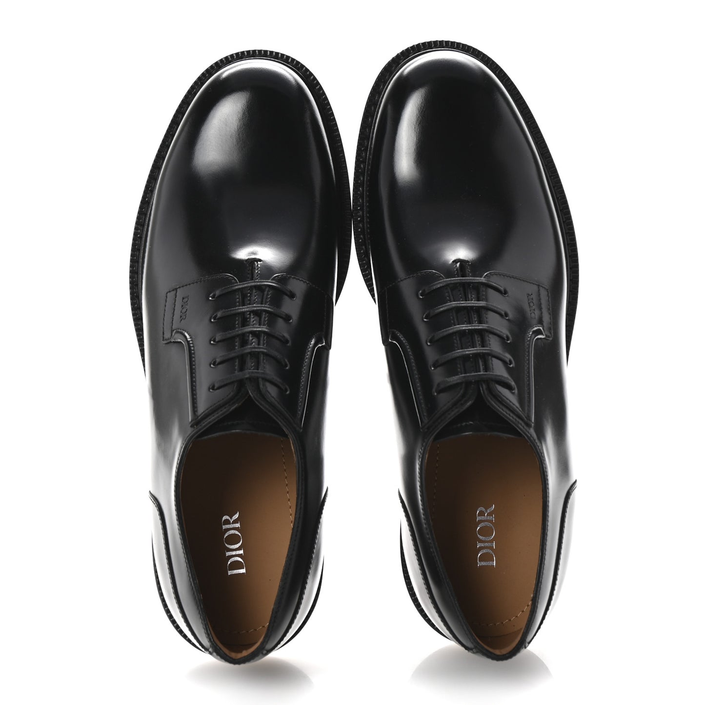 Calfskin Mens Derby Shoes 42 Black