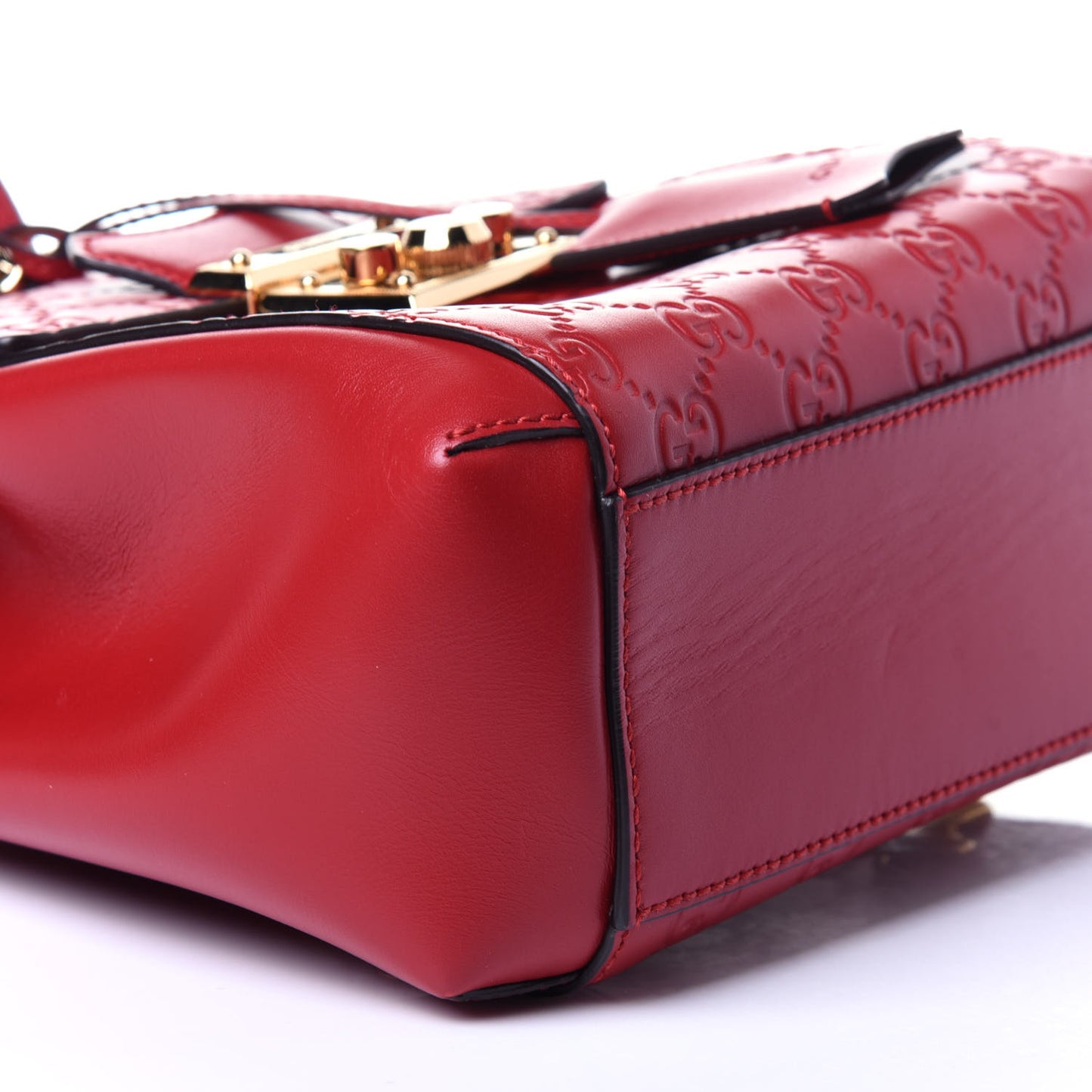 Guccissima Signature Padlock Backpack Hibiscus Red