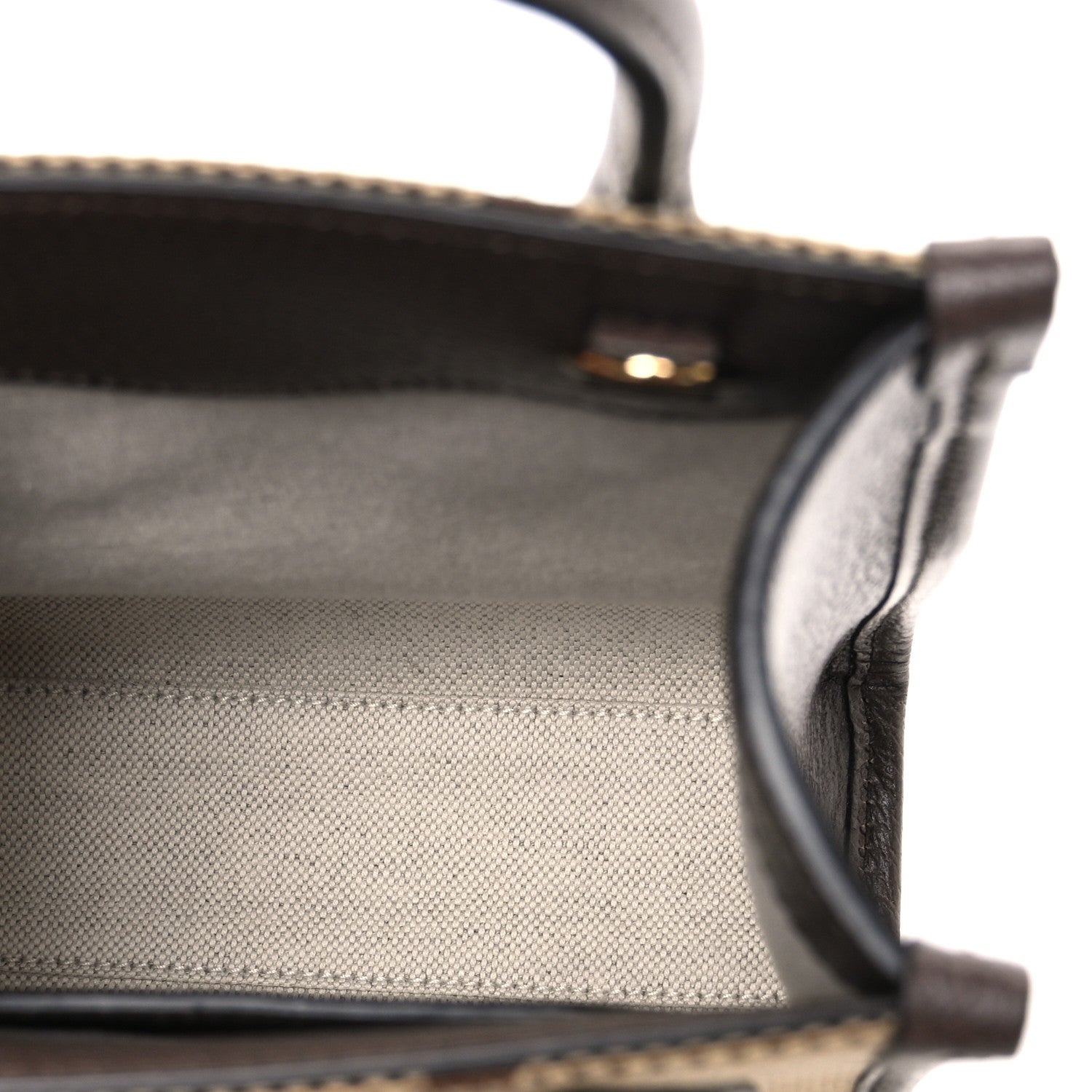 Gucci Monogram Jumbo GG Textured Dollar Calfskin Web Mini Vertical Tote Camel Ebony New Acero 5 of 10