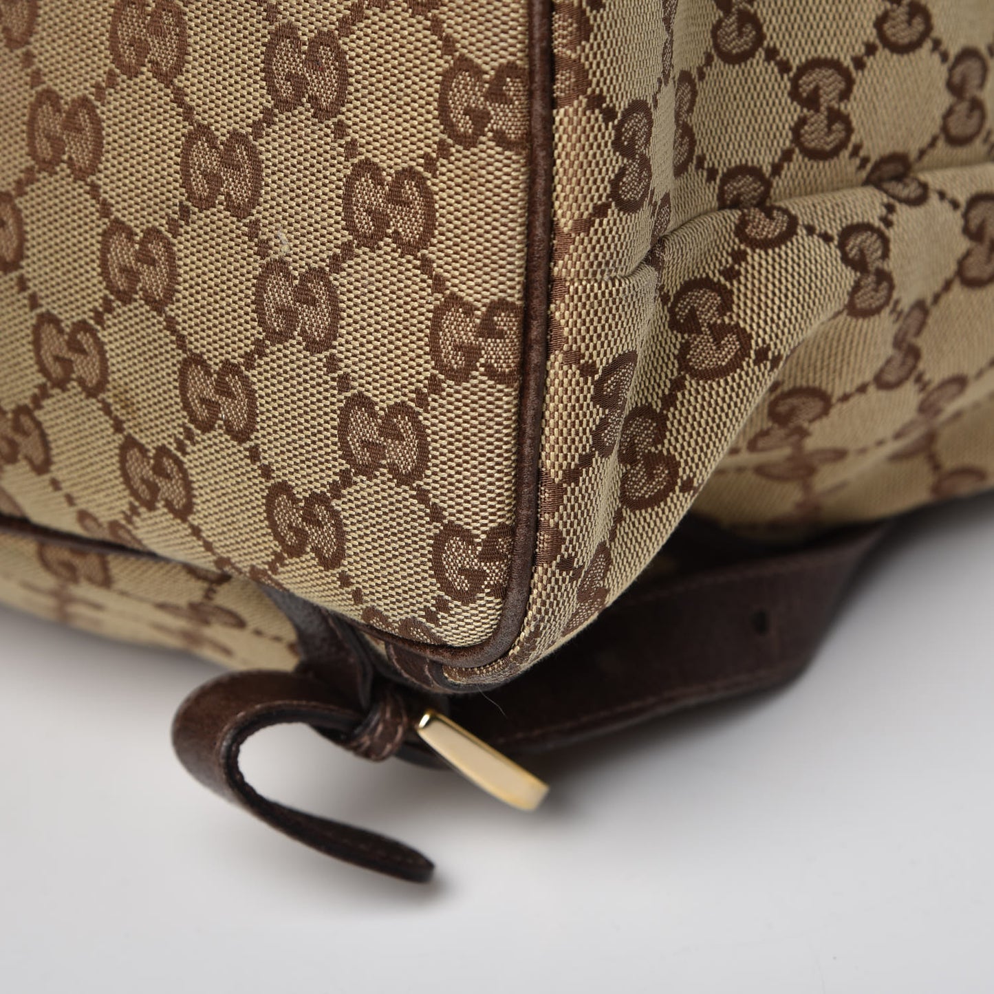 GG Monogram Flap Backpack Brown