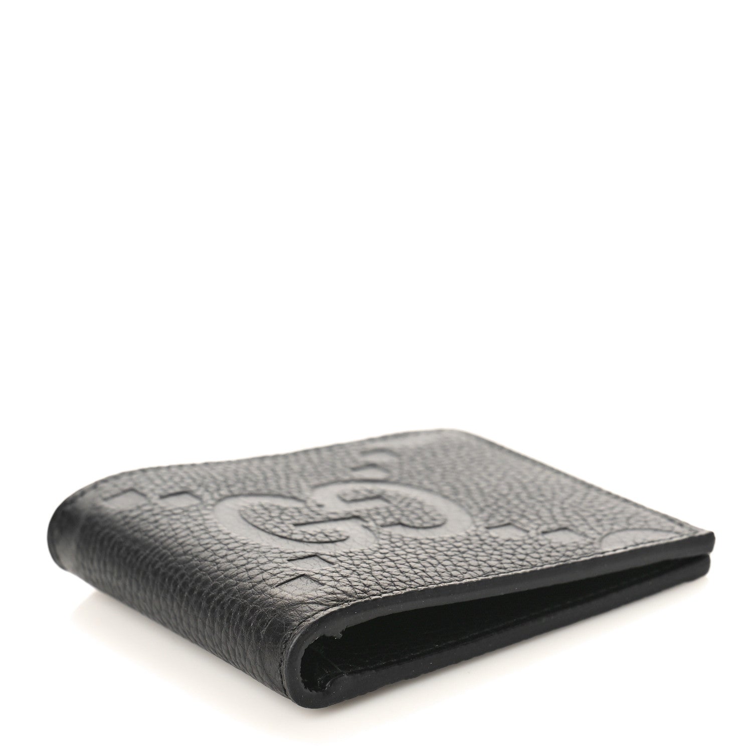 Gucci Piuma Calfskin Jumbo GG Embossed Wallet Black 3 of 7