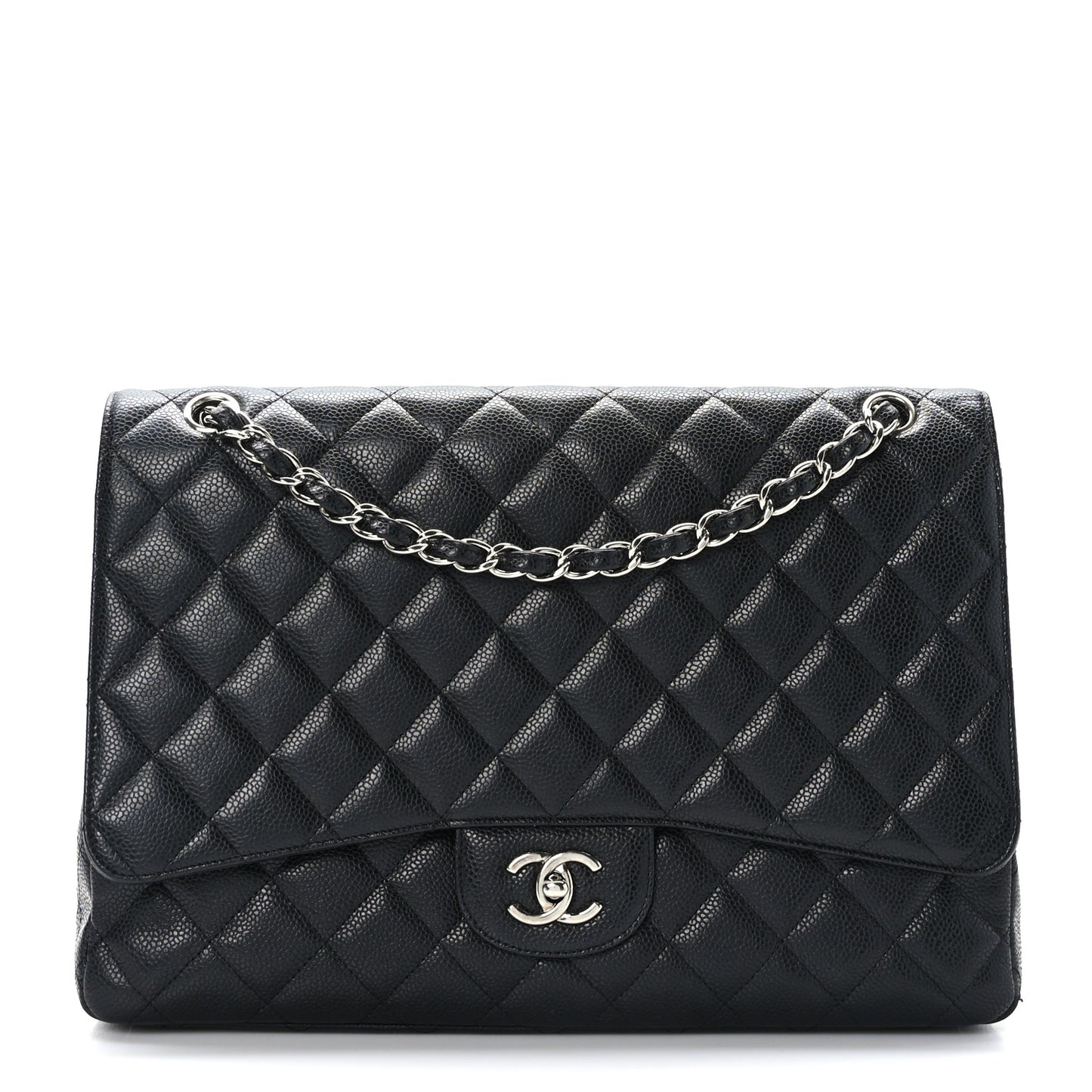 Caviar Quilted Maxi Single Flap Black